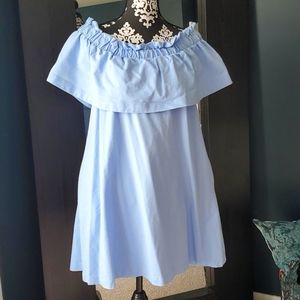 Off the shoulders light blue dress